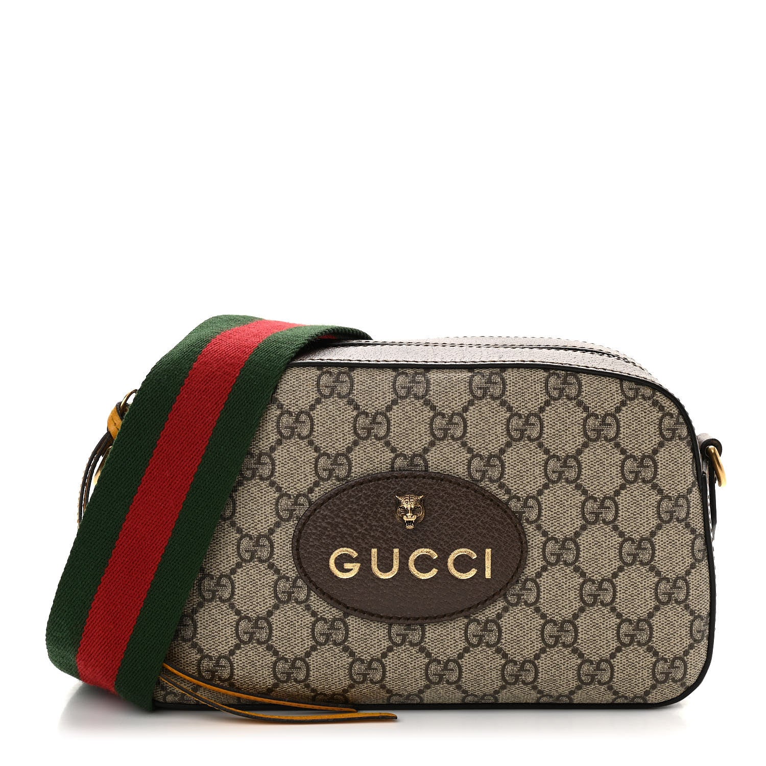 Gucci GG Supreme Monogram Web Neo Vintage Shoulder Bag Beige New Acero Crop 1 of 11