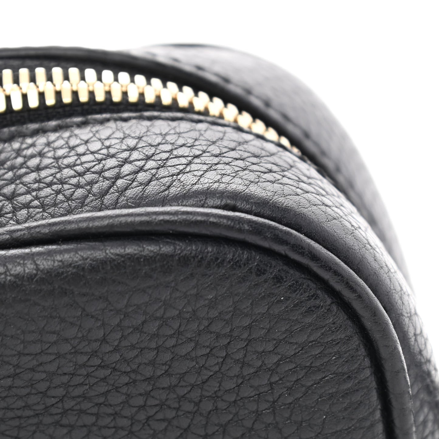 Pebbled Calfskin Small Soho Disco Bag Black