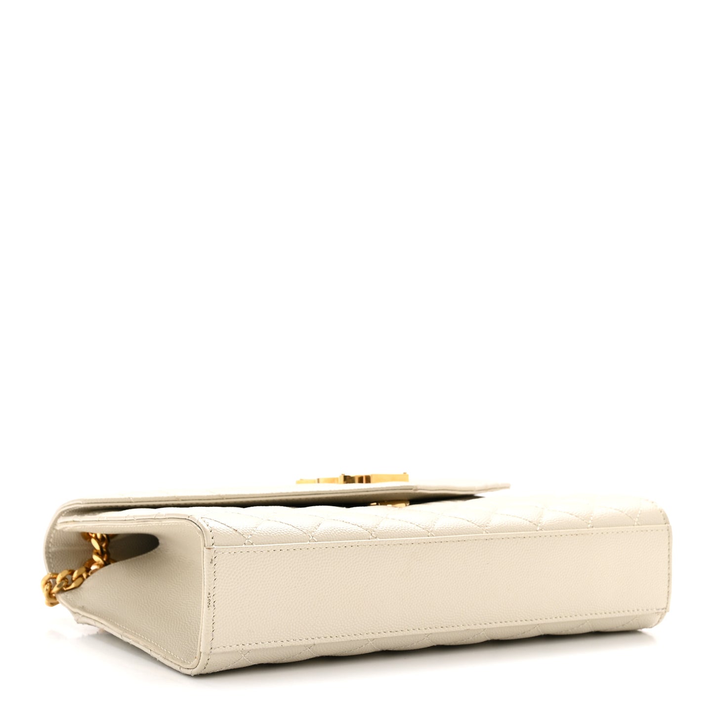 Grain De Poudre Textured Mixed Matelasse Medium Triquilt Monogram Satchel Crema Soft
