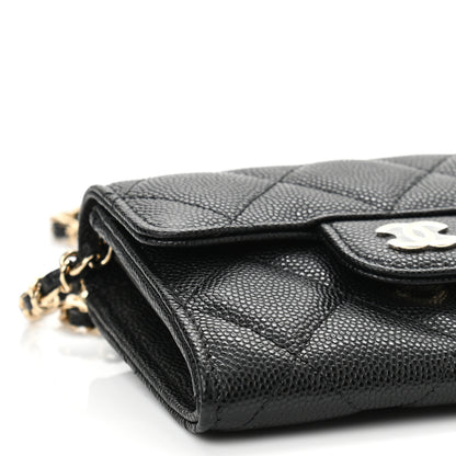 Chanel Caviar Quilted Flap Card Holder On Chain Black 10 of 12