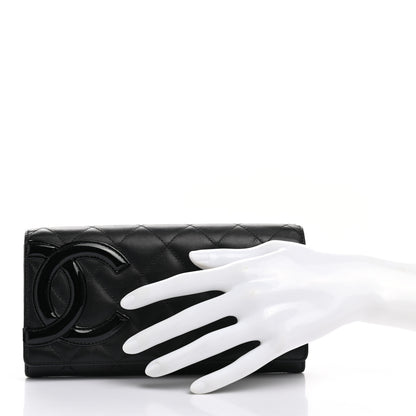 Chanel Calfskin Quilted Cambon Gusset Flap Wallet Black 2 of 12