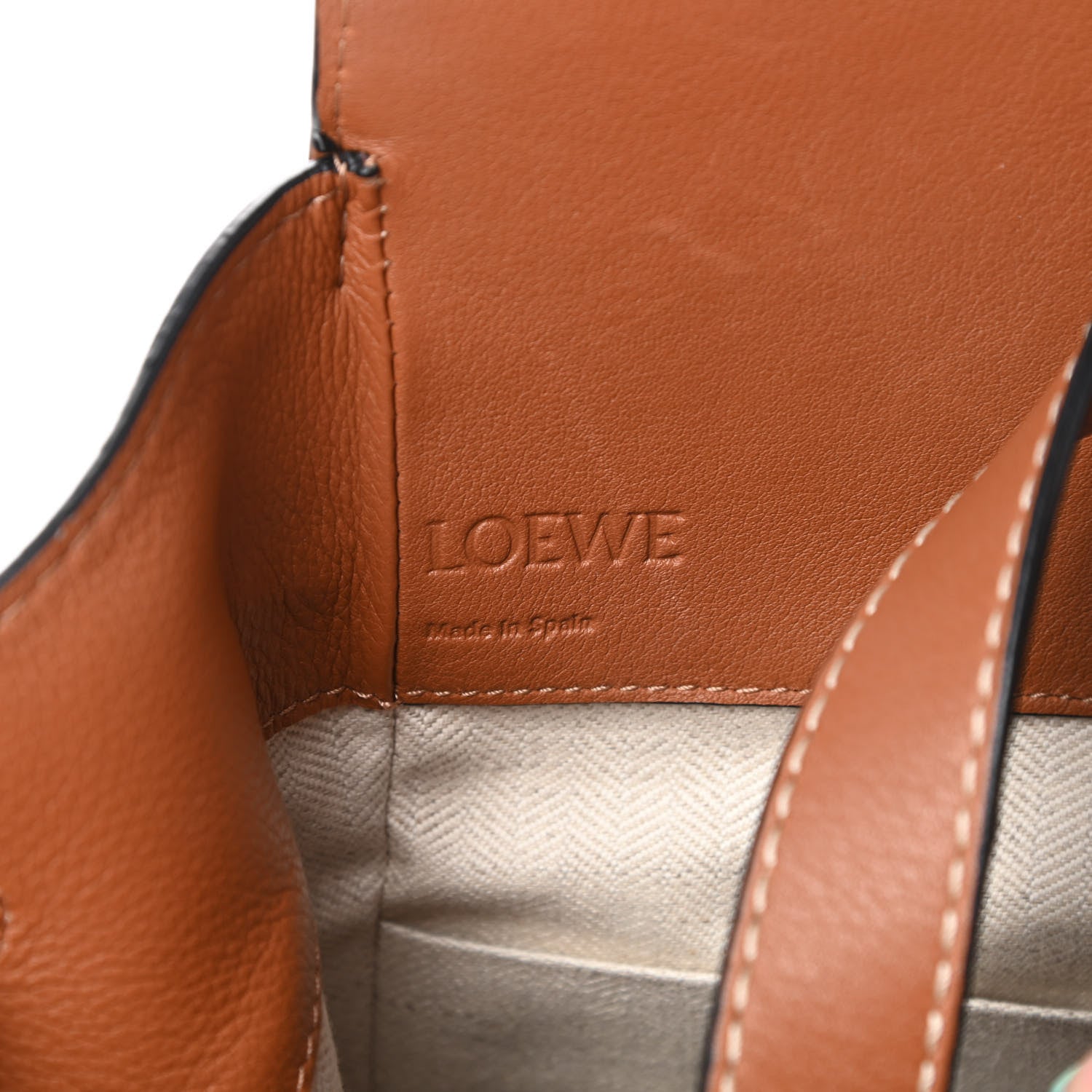 Loewe Calfskin Canvas Medium Hammock Shoulder Bag Natural Tan 6 of 11