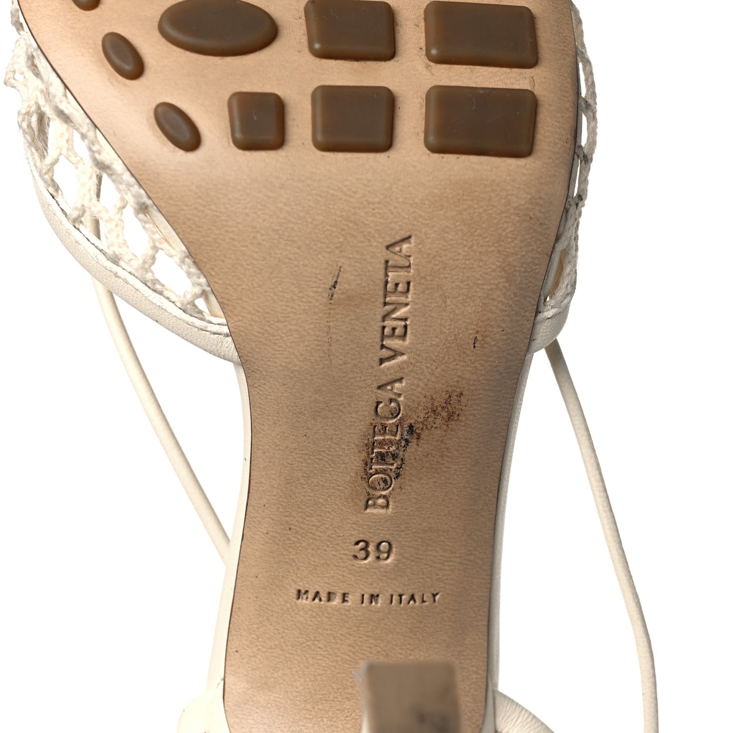 Mesh Nappa Stretch Ankle Tie Sandals 39 Toile