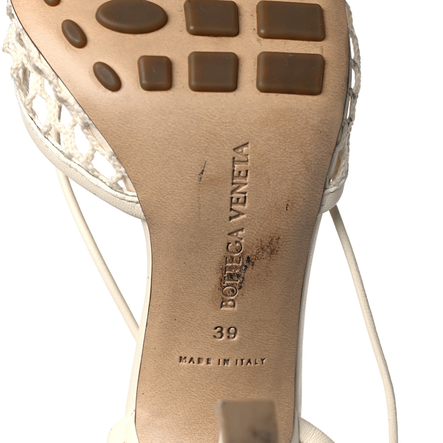 Bottega Veneta Mesh Nappa Stretch Ankle Tie Sandals 39 Toile 6 of 7