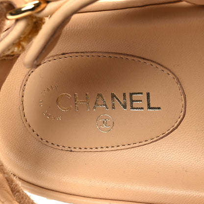 Chanel Braided Fabric Velcro Dad Sandals 39 Beige 8 of 9