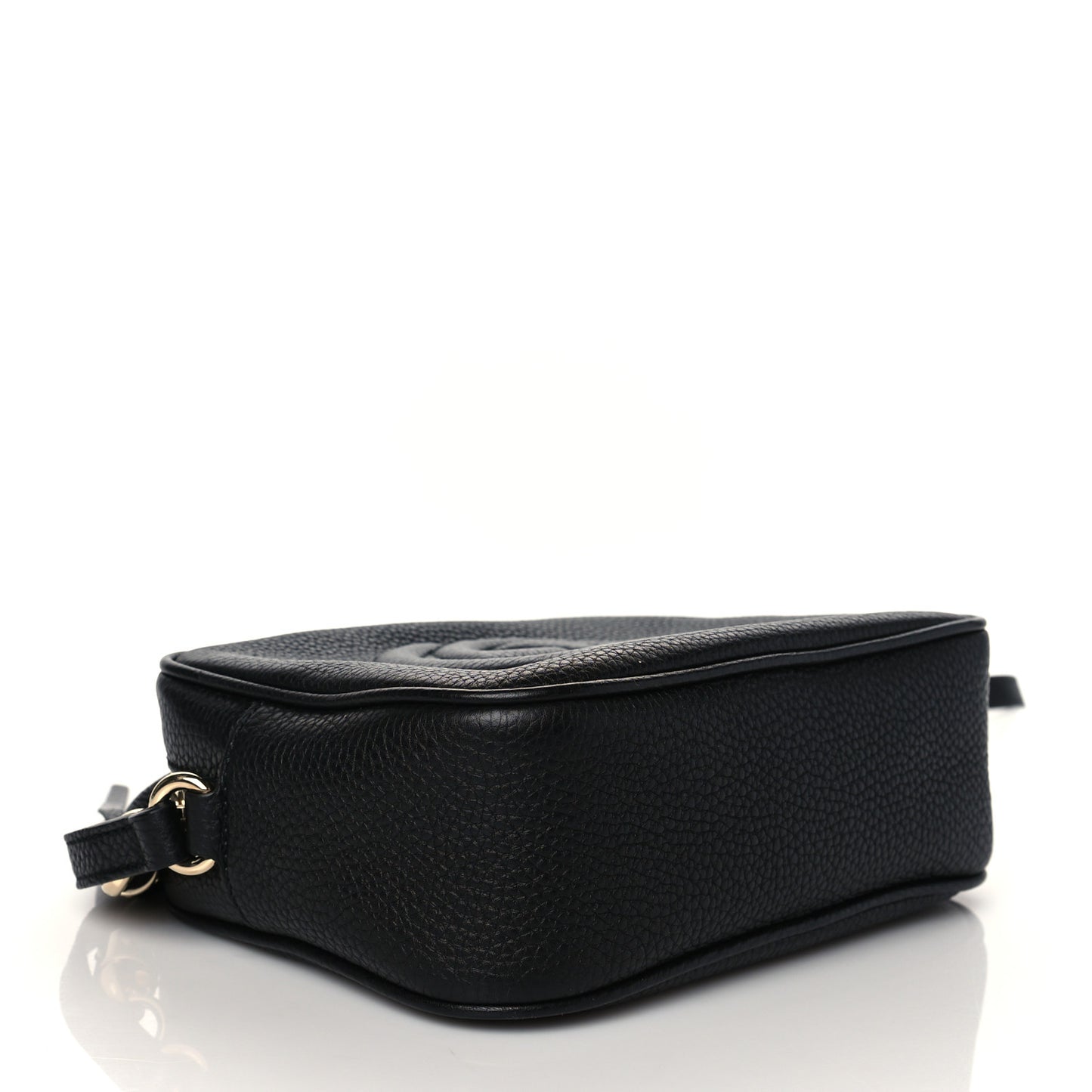 Pebbled Calfskin Small Soho Disco Bag Black