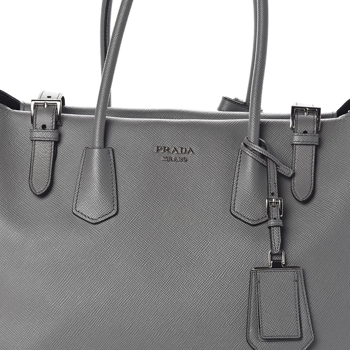 Saffiano Cuir Buckle Tote Marmo