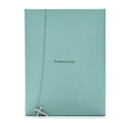 Tiffany Platinum Diamond Large Cross Pendant Necklace 6 of 6