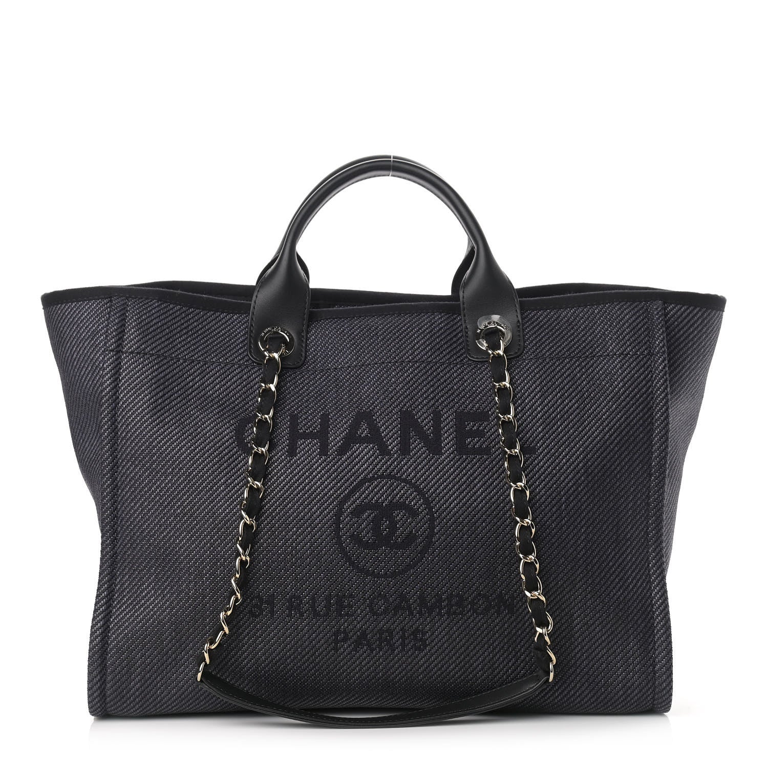 Chanel Mixed Fibers Calfskin Medium Deauville Tote Black 1 of 9