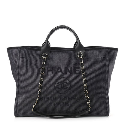 Chanel Mixed Fibers Calfskin Medium Deauville Tote Black 1 of 9