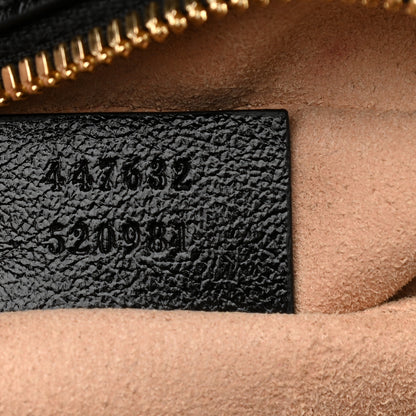 Gucci Monogram Matelasse Diagonal Small GG Marmont Chain Shoulder Bag Beige Black 7 of 10