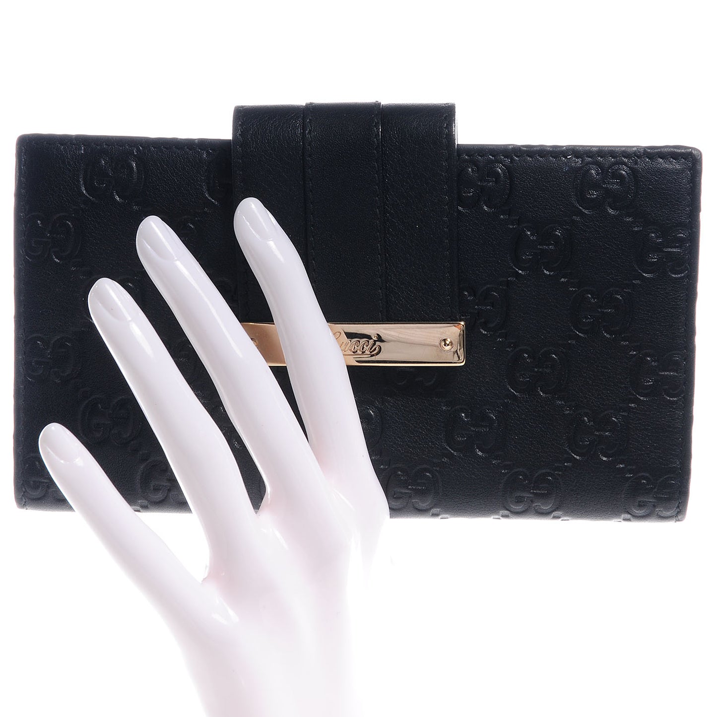 Guccissima Ladies Web Long Wallet Black
