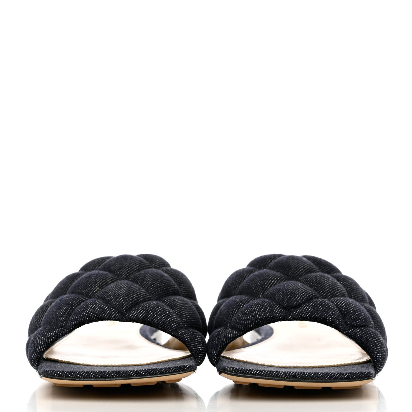 Denim Matelasse Padded Flat Sandals 35 Indigo