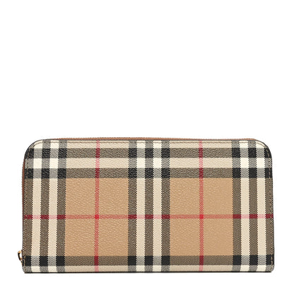 Burberry Vintage Check Elmore Zip Around Wallet Brown 1 of 10