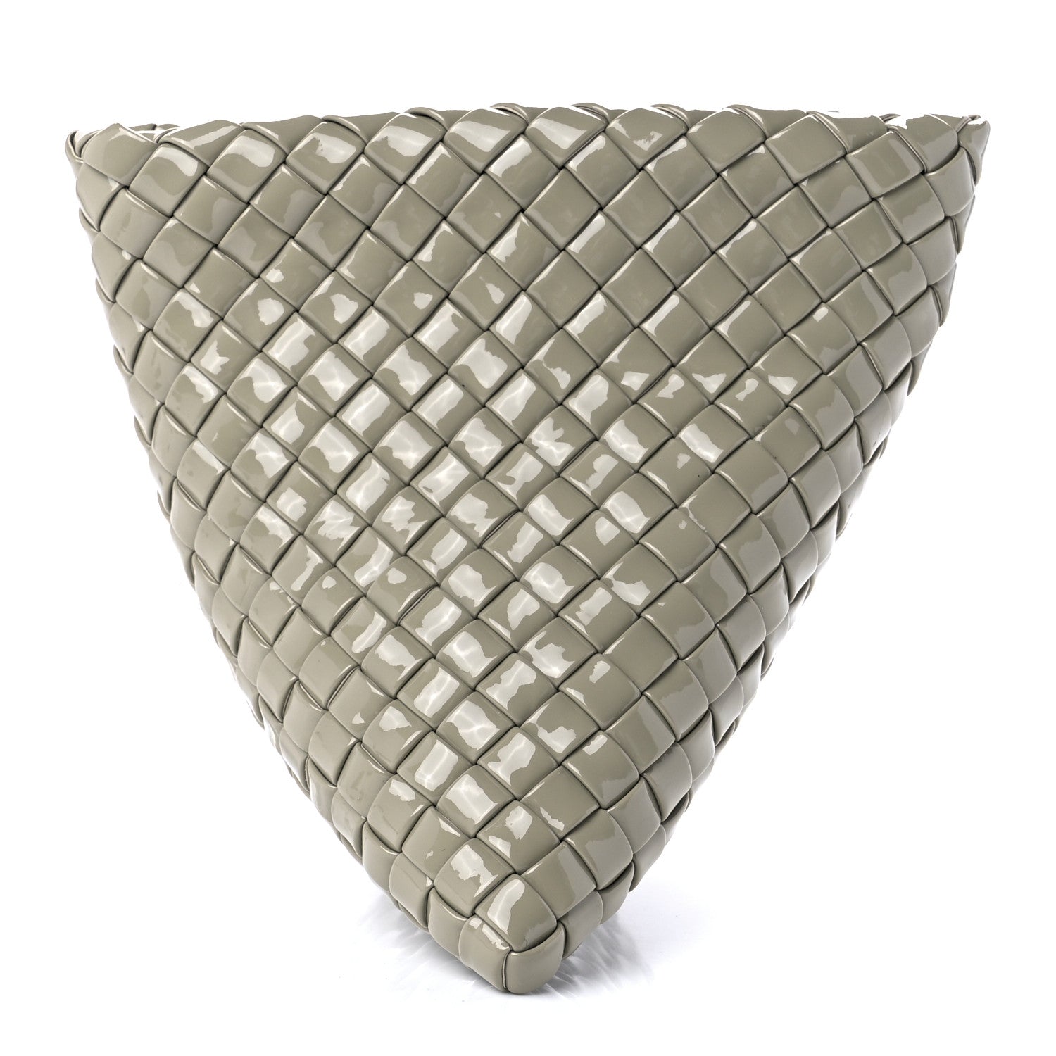 Bottega Veneta Patent Intrecciato Triangle Clutch Grey 1 of 7