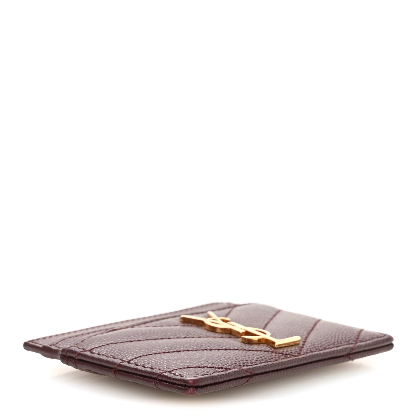 Grain De Poudre Matelasse Chevron Cassandre Credit Card Case Rouge Legion