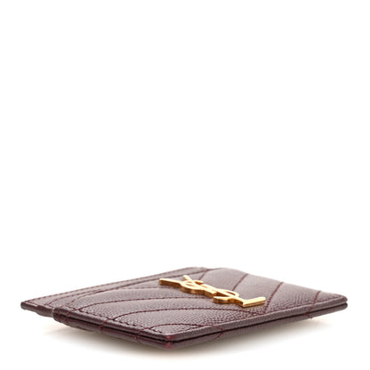 Saint Laurent Grain De Poudre Matelasse Chevron Cassandre Credit Card Case Rouge Legion 4 of 9