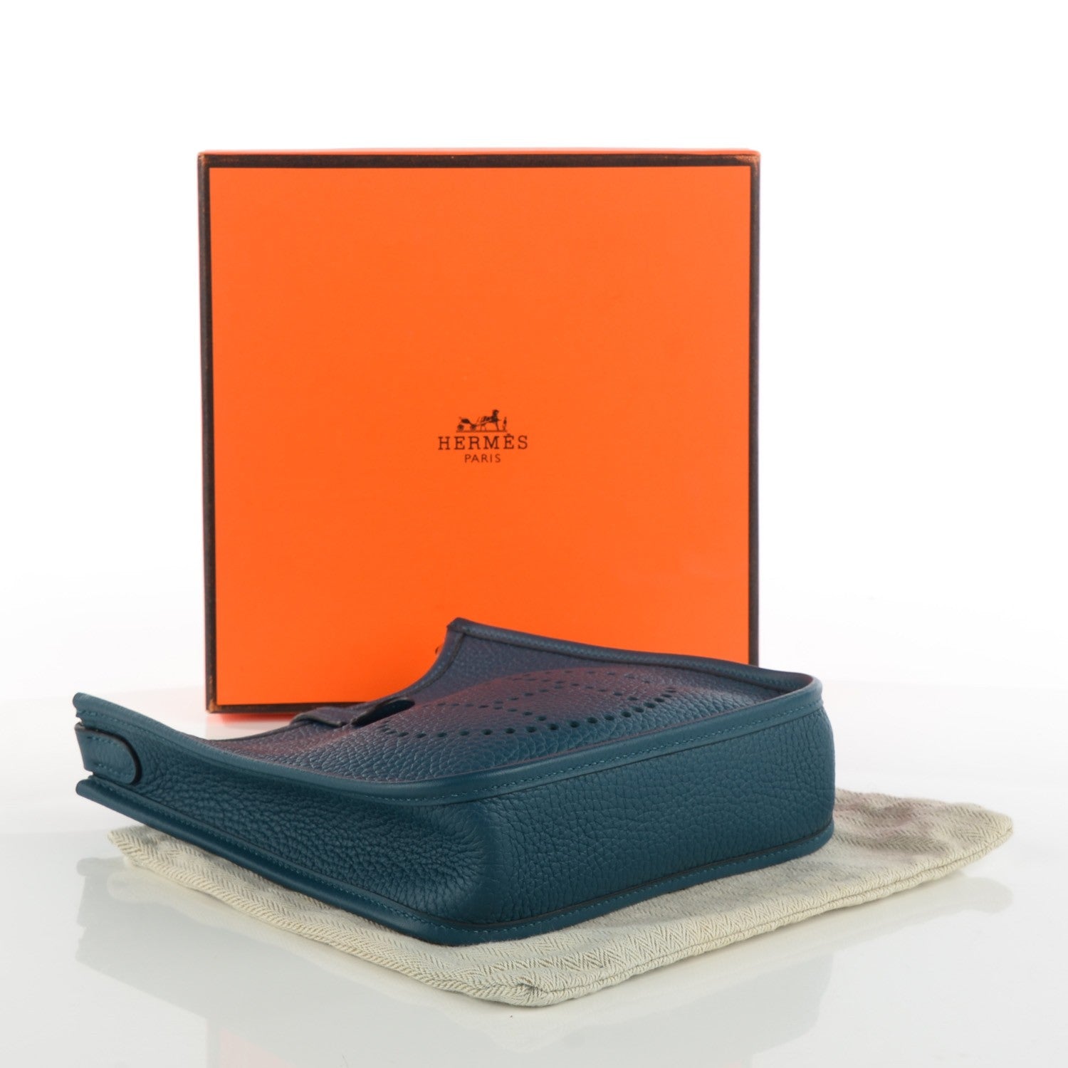 Hermes Taurillon Clemence Evelyne TPM Colvert Turquoise 4 of 9