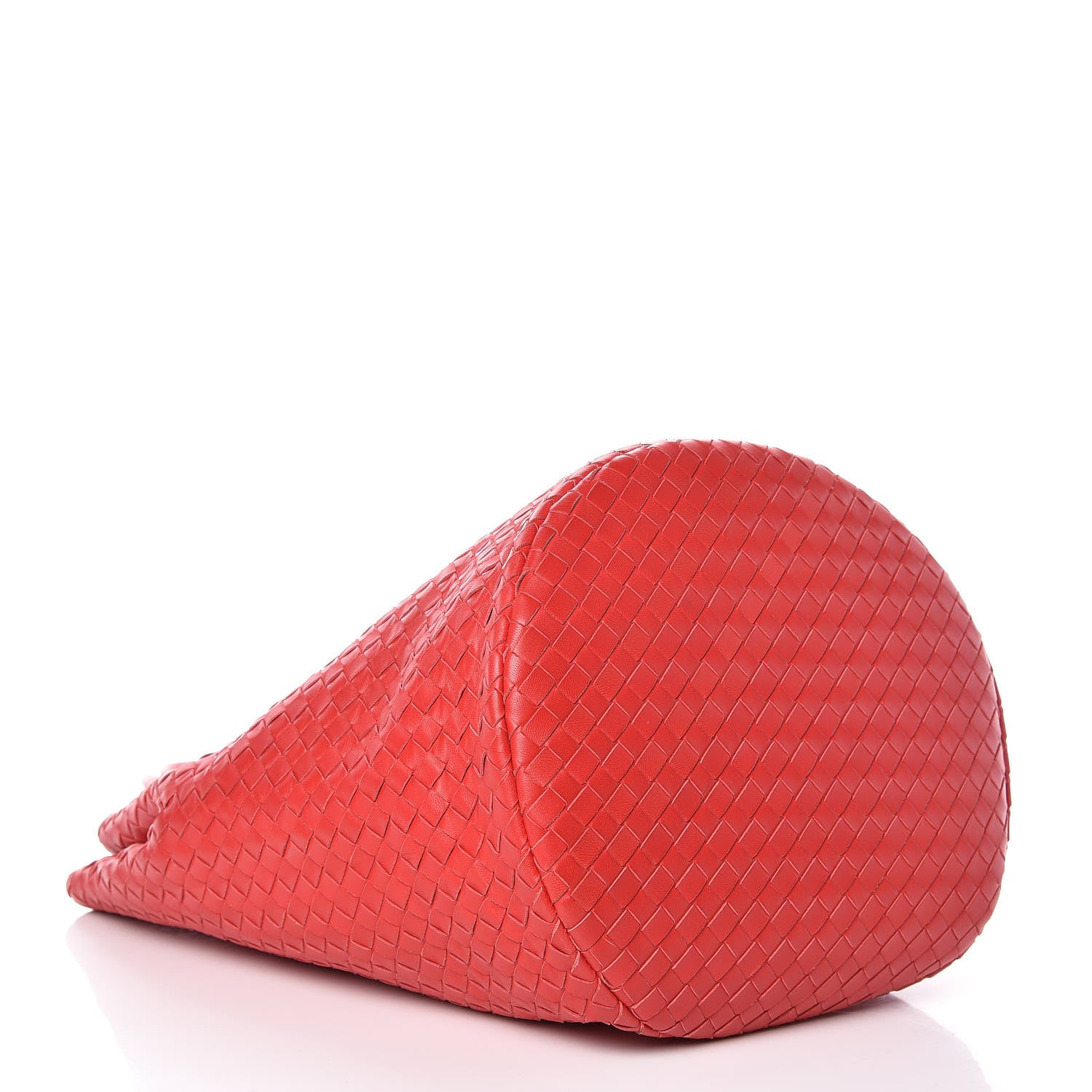Bottega Veneta Nappa Intrecciato Double Handle Bucket Bag New Red 4 of 15
