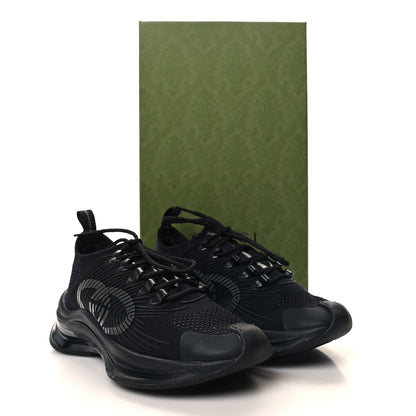 Gucci Technical Knit Fabric Waves Womens Gucci Run Sneakers 37 Black 7 of 7