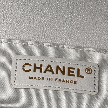 Chanel Caviar Quilted Medium Boy Flap Light Grey 6 of 10