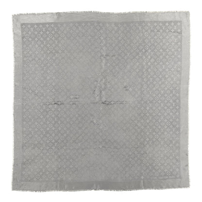 Louis Vuitton Silk Lurex Wool Monogram Shine Shawl Charcoal Grey 1 of 3