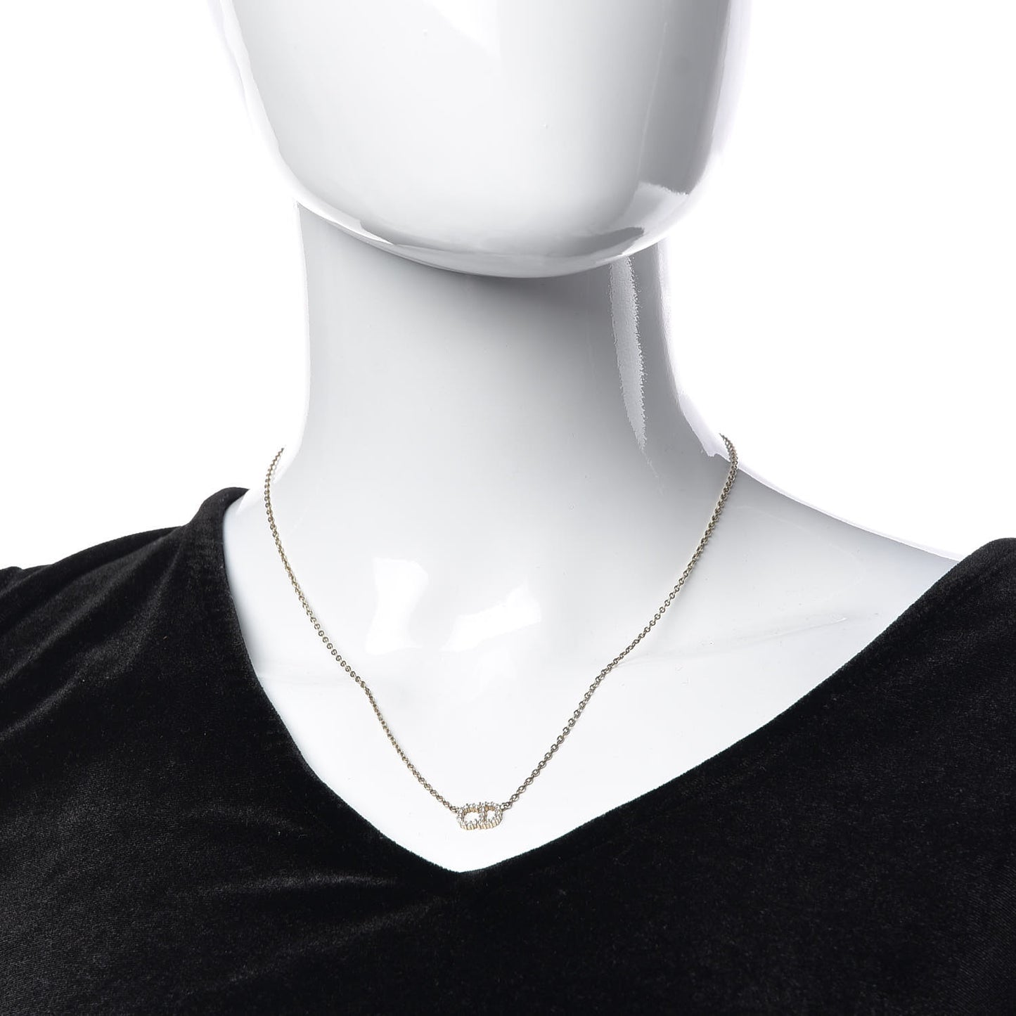 Metal Crystal Clair D Lune Necklace Gold