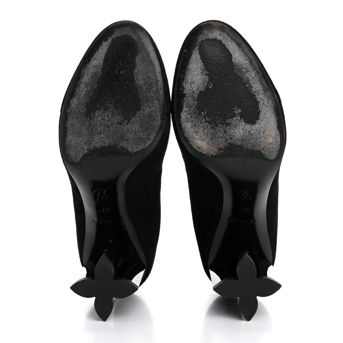 Suede Monogram Uniformes Cap Toe Chelsea 80mm Ankle Boots 37 Black