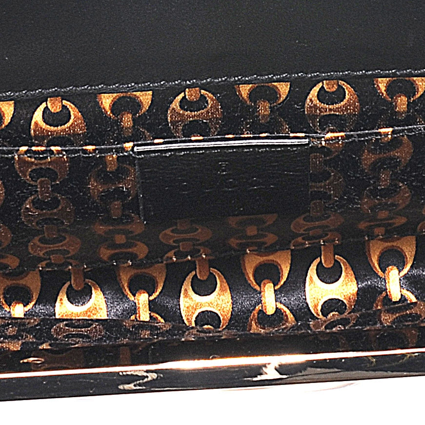 Python Britt Interlocking G Starlight Clutch Black