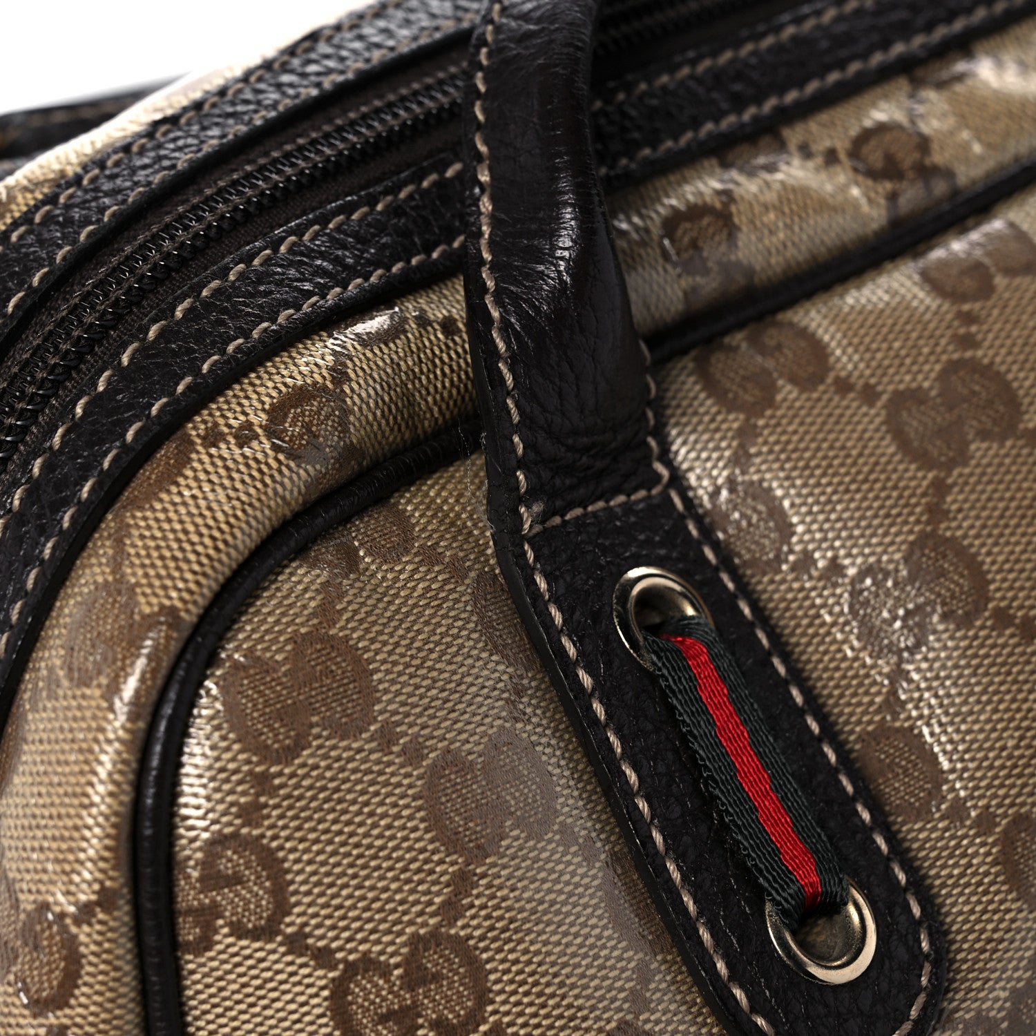 Gucci Crystal Monogram Web Princy Boston Brown 15 of 21