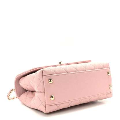 Chanel Caviar Lizard Embossed Quilted Mini Coco Handle Flap Light Pink 4 of 9