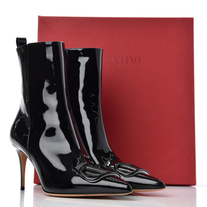Valentino Garavani Patent VLogo 80mm Ankle Boots 39 Black 13 of 13