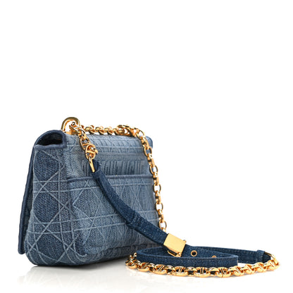 Christian Dior Denim Cannage Small Caro Bag Blue 2 of 9