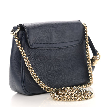 Gucci Pebbled Calfskin Small Soho Flap Crossbody Blue 3 of 11