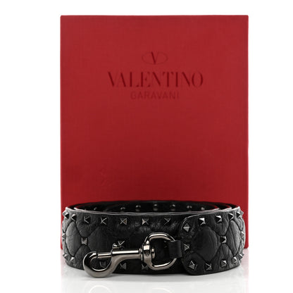 Valentino Garavani Craquele Nappa Rockstud Spike Shoulder Strap Black 5 of 5