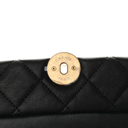 Chanel Calfskin Quilted Accordion Pearl CC Small Flap Bag Black 5 of 6