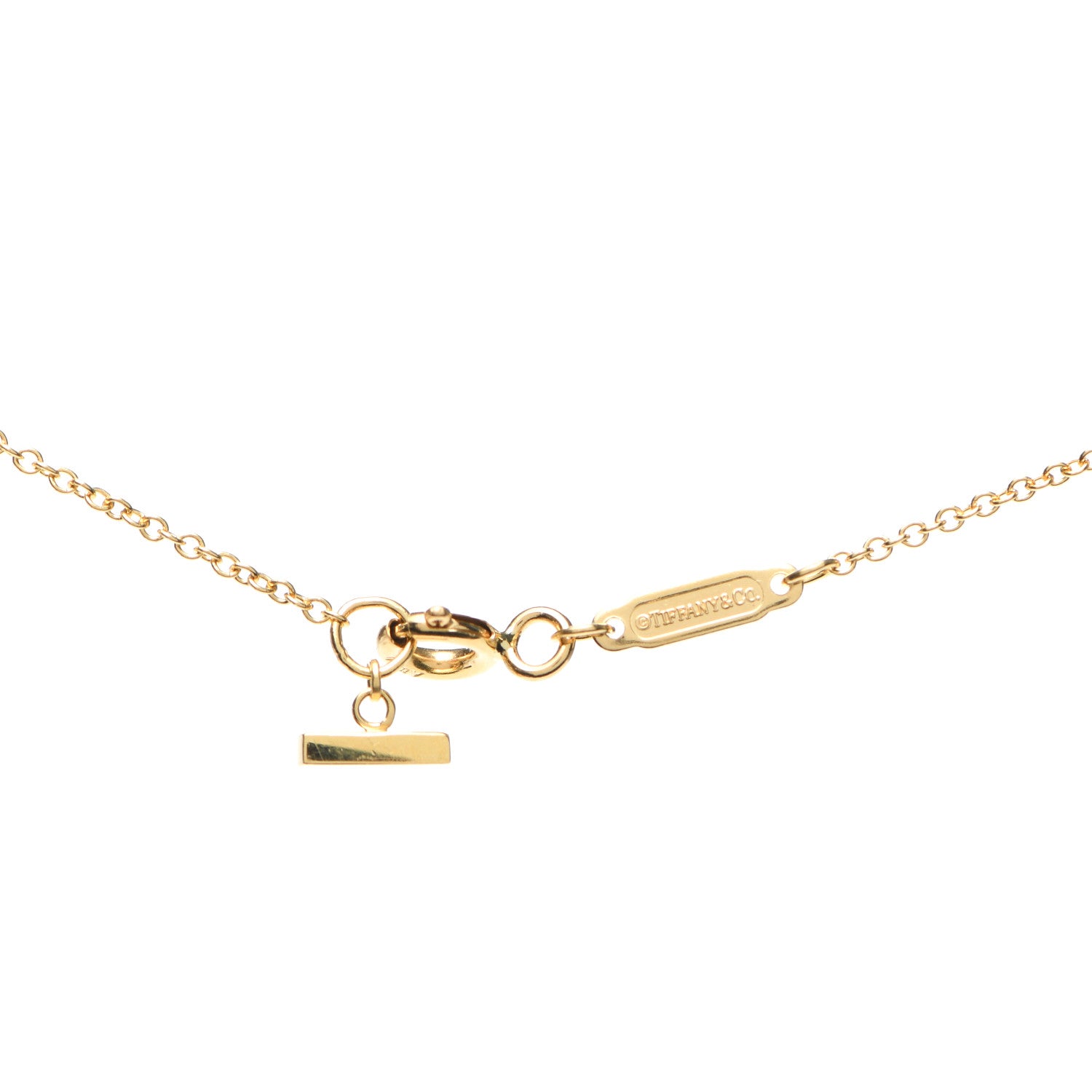 Tiffany 18K Yellow Gold Small T Smile Pendant Necklace 5 of 6