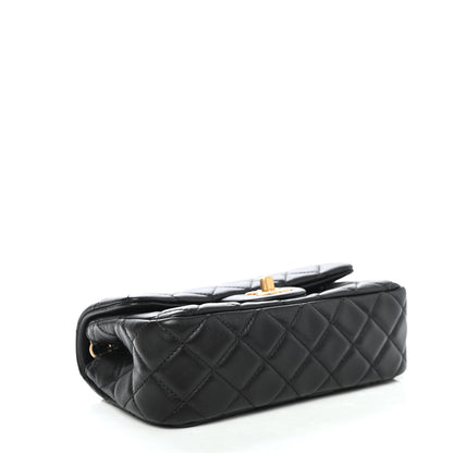 Chanel Lambskin Quilted Mini Rectangular Pearl Crush Flap Black 3 of 4
