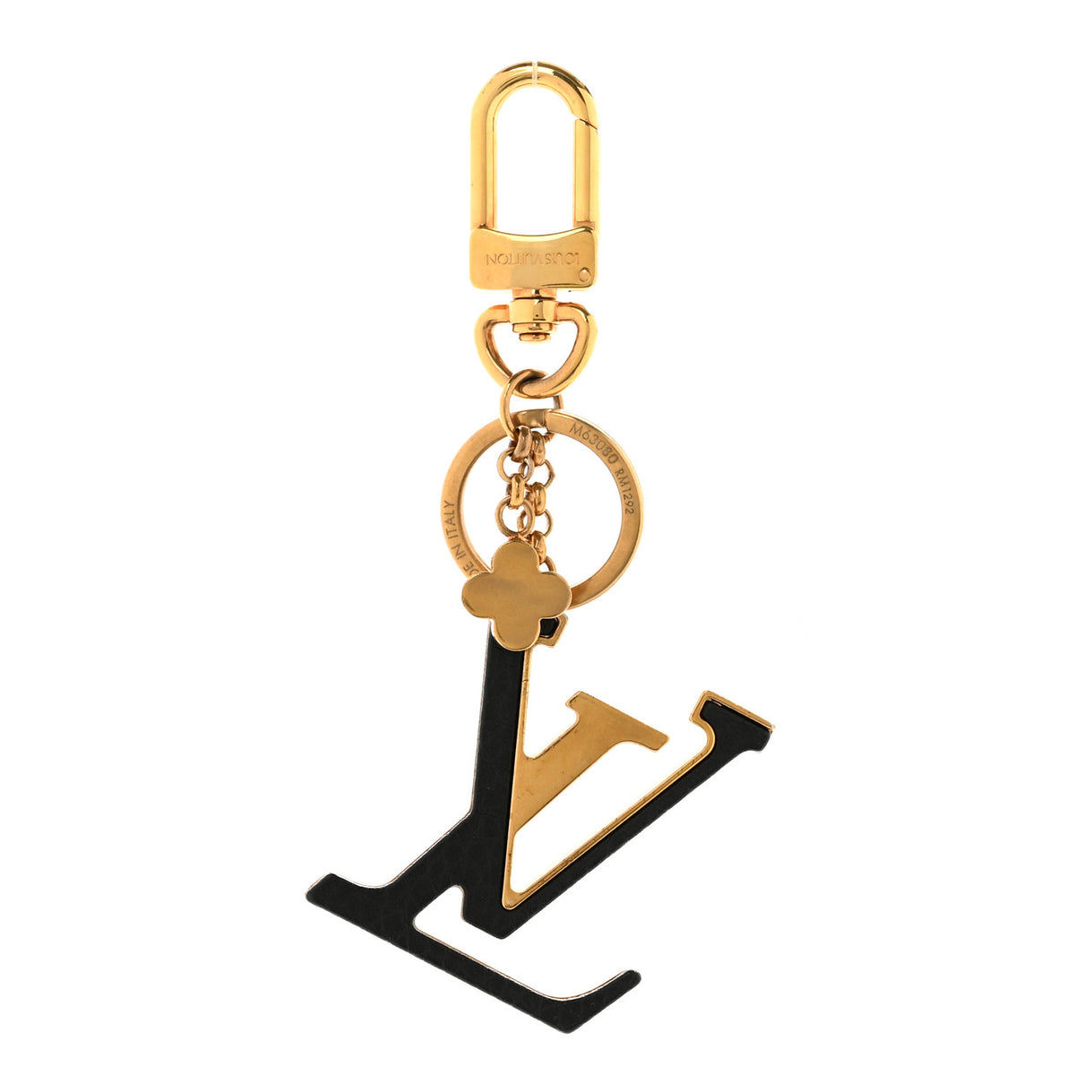 Louis Vuitton Metal Taurillon LV Capucines Bag Charm Key Holder Black 1 of 4