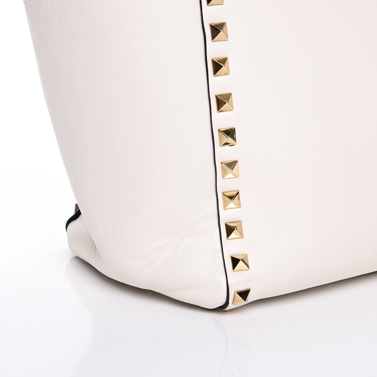 Valentino Garavani Vitello Rockstud Double Handle Tote Ivory 10 of 15