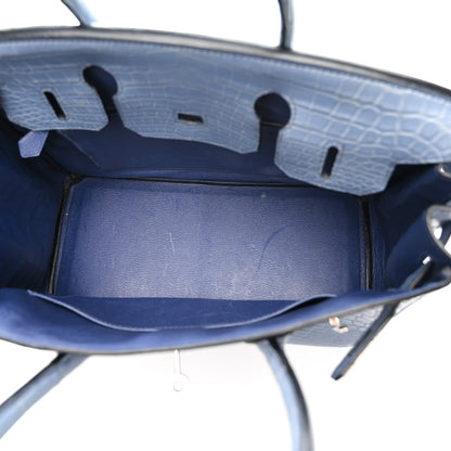 Hermes Matte Niloticus Crocodile Birkin 30 Bleu Ciel 8 of 45