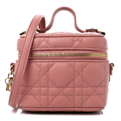 Christian Dior Lambskin Cannage Micro Vanity Case Ethereal Pink 1 of 8
