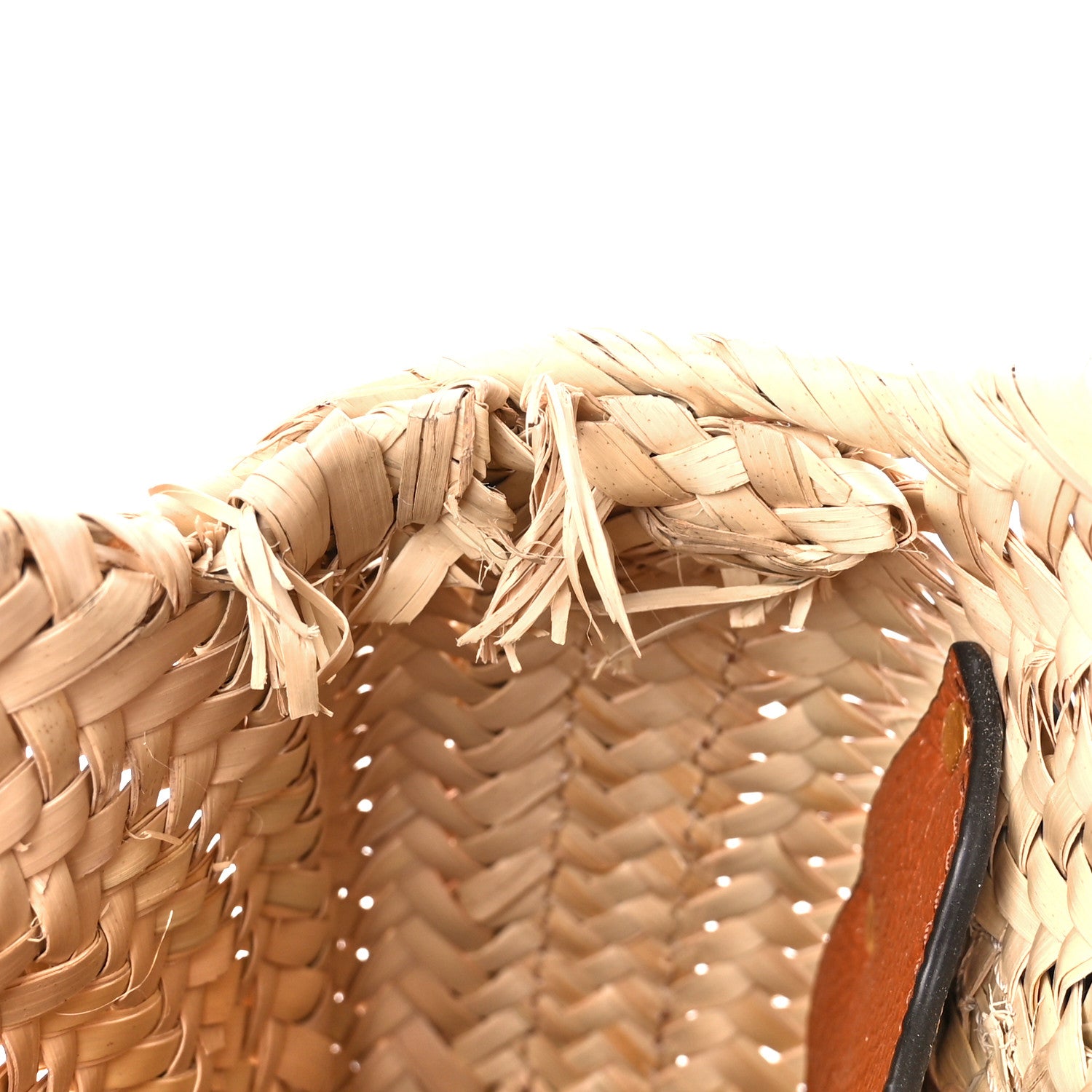 Chloe Raffia Small Grain Calfskin Small Marcie Basket Crossbody Tan 12 of 12