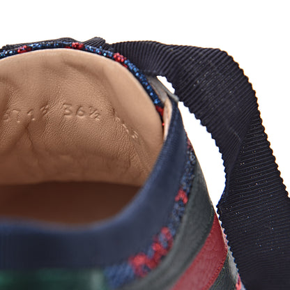 Gucci Lurex Calfskin Web GG Monogram Womens Falacer Sneakers 36.5 Iridescent Blue Iridescent Red Silver 7 of 12