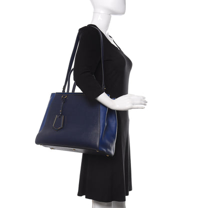 Fendi Vitello Elite Regular 2Jours Tote Blue 2 of 10