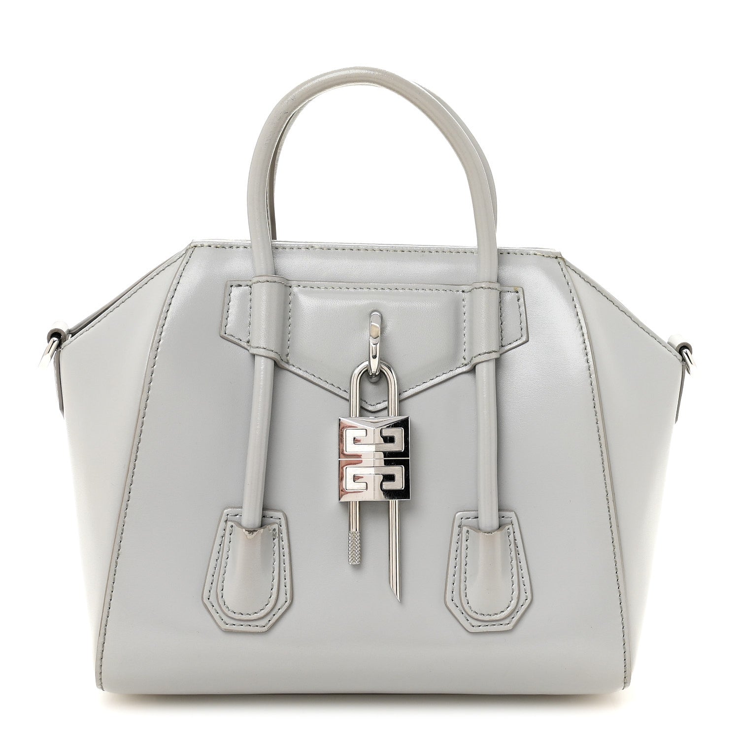 Givenchy Box Calfskin Mini Lock Antigona Shoulder Bag Medium Grey 1 of 9