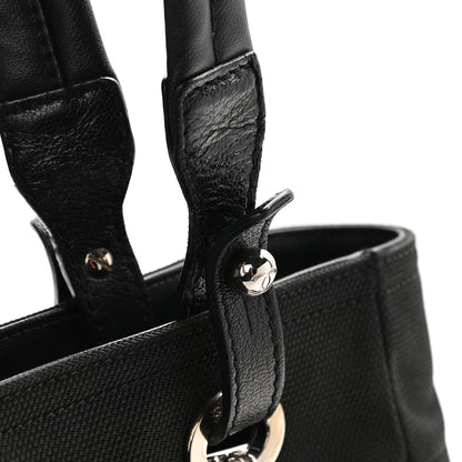 Chanel Coated Canvas Quilted Small Paris Biarritz Tote Black 10 of 13