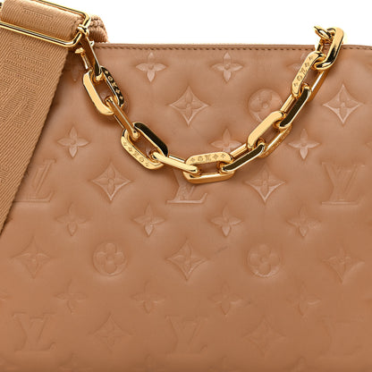 Louis Vuitton Lambskin Embossed Monogram Coussin PM Camel 9 of 12