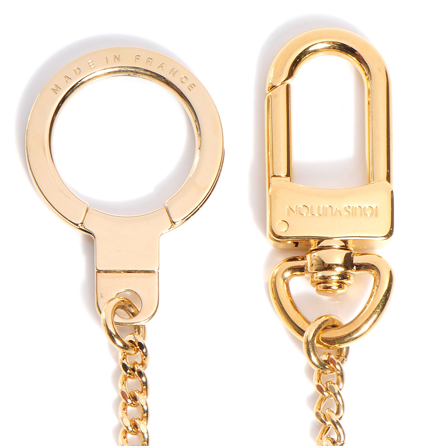 Louis Vuitton Metal Pochette Extender Key Ring Chain Gold 4 of 12