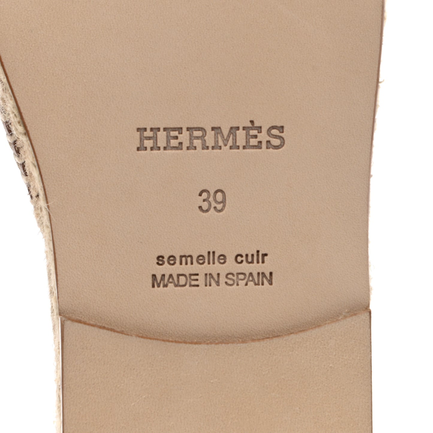 Calfskin Antigua Espadrille Sandals 39 Naturel Safari
